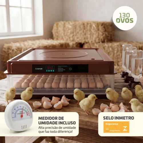 Chocadeira Incubadora 130 Ovos Bivolt Certificada Inmetro Beltempo BT-400