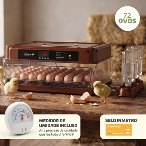 Chocadeira Incubadora 72 Ovos Bivolt Certificada Inmetro Beltempo BT-420
